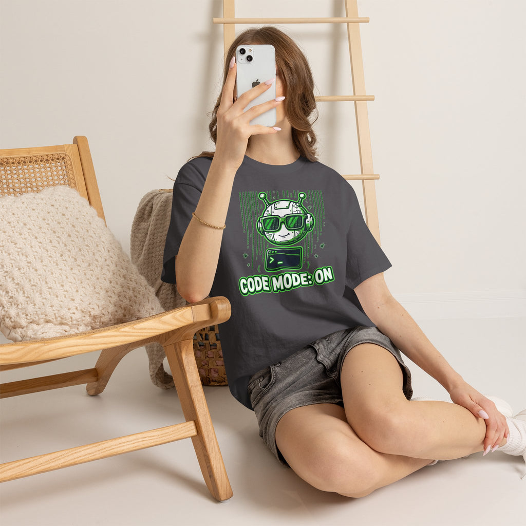 Code Mode On T-Shirt — Funny Programmer Alien Graphic Tee for Developers