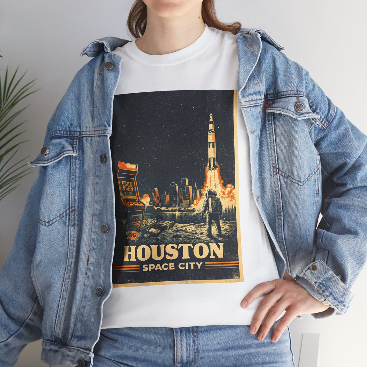 Houston Space City Rocket Launch Vintage T-Shirt