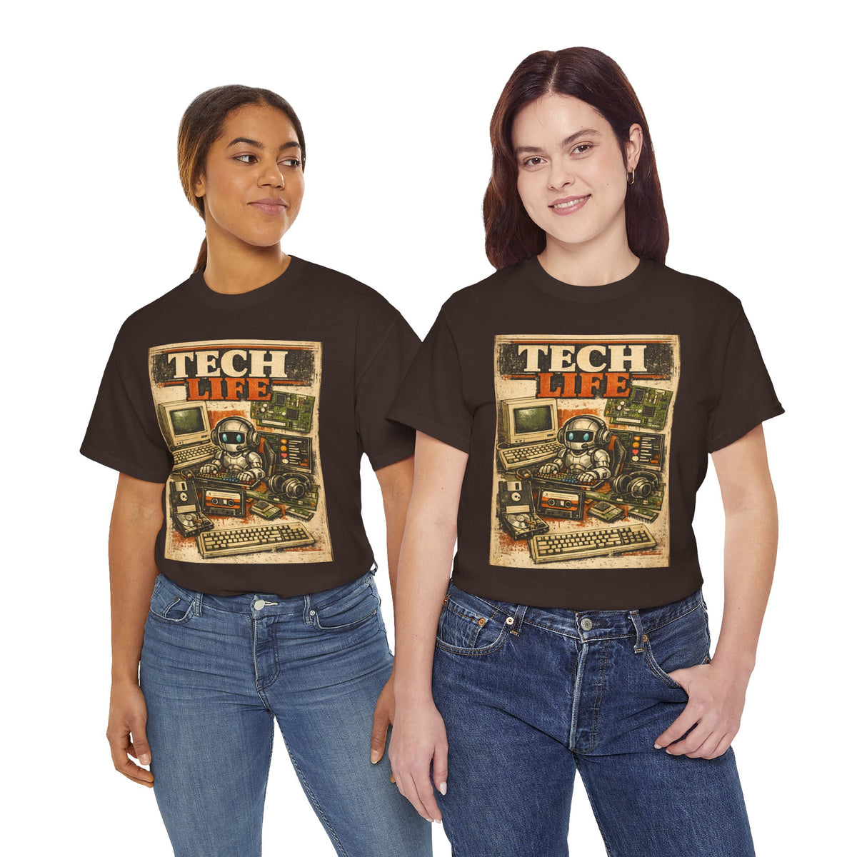 Tech Life T-Shirt — Retro Computer & Gadget Graphic Tee for Geeks