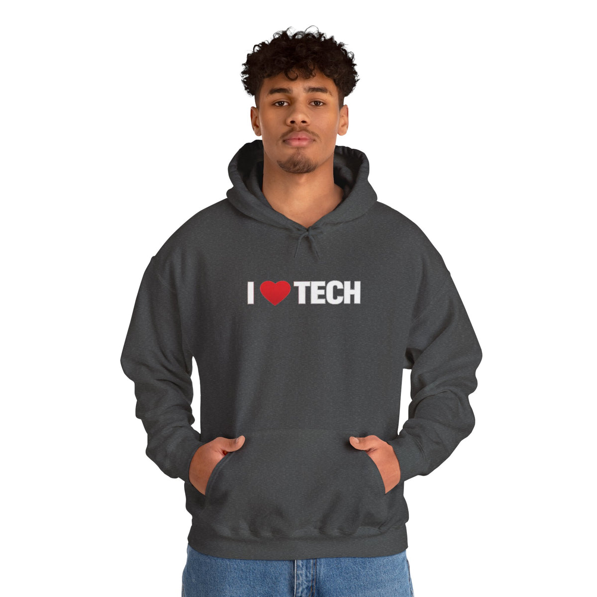 I  Tech Hoodie — "I Love Tech" Graphic Pullover for Tech Lovers
