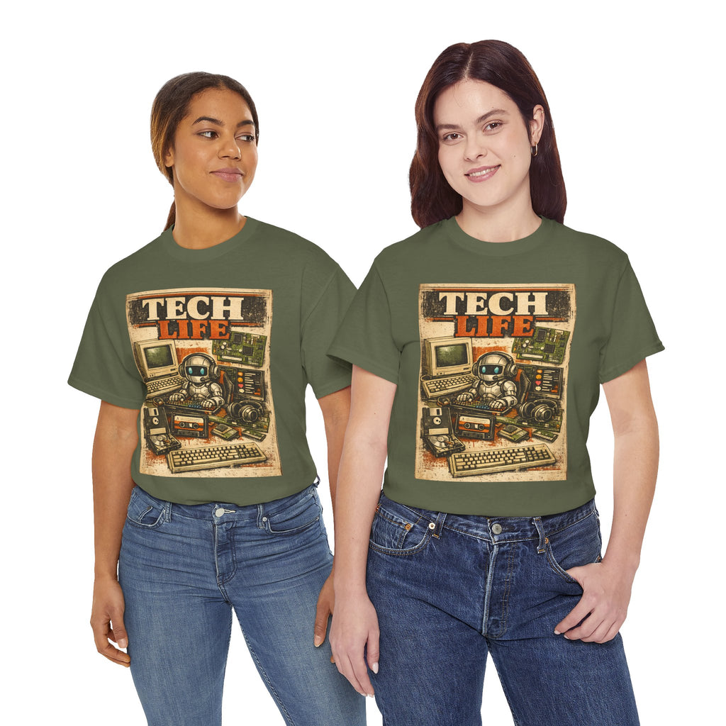 Tech Life T-Shirt — Retro Computer & Gadget Graphic Tee for Geeks