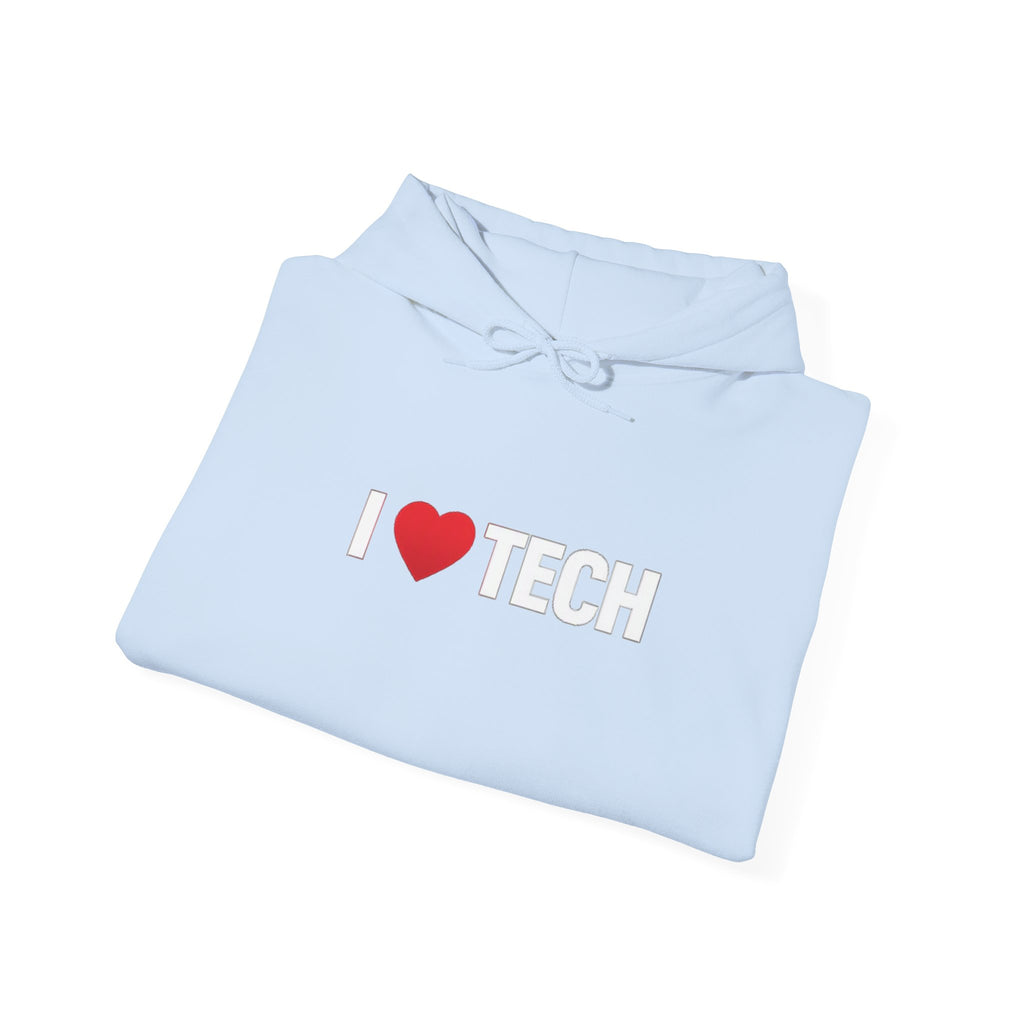 I  Tech Hoodie — "I Love Tech" Graphic Pullover for Tech Lovers