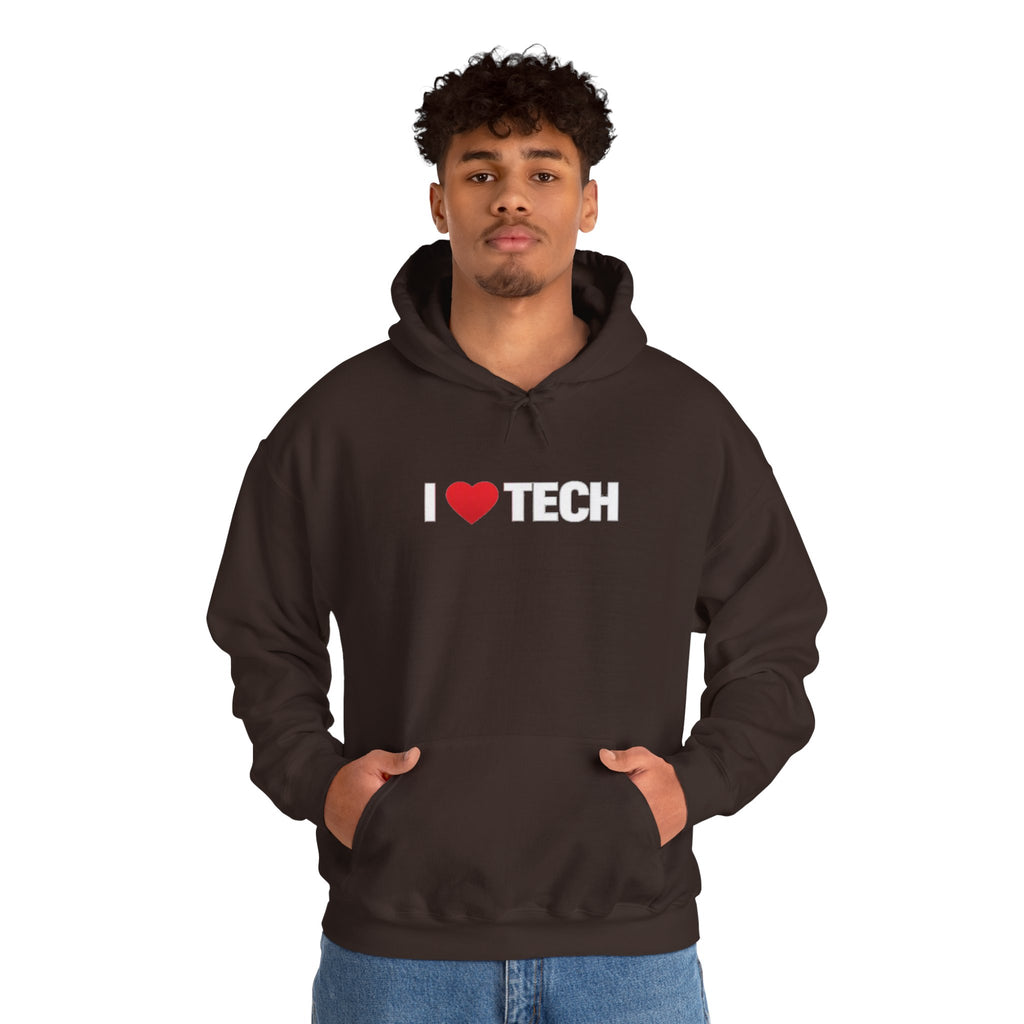 I  Tech Hoodie — "I Love Tech" Graphic Pullover for Tech Lovers