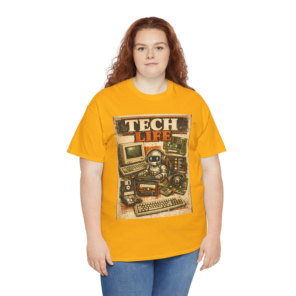 Tech Life T-Shirt — Retro Computer & Gadget Graphic Tee for Geeks