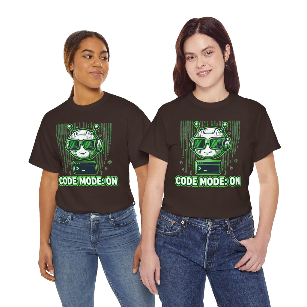 Code Mode On T-Shirt — Funny Programmer Alien Graphic Tee for Developers