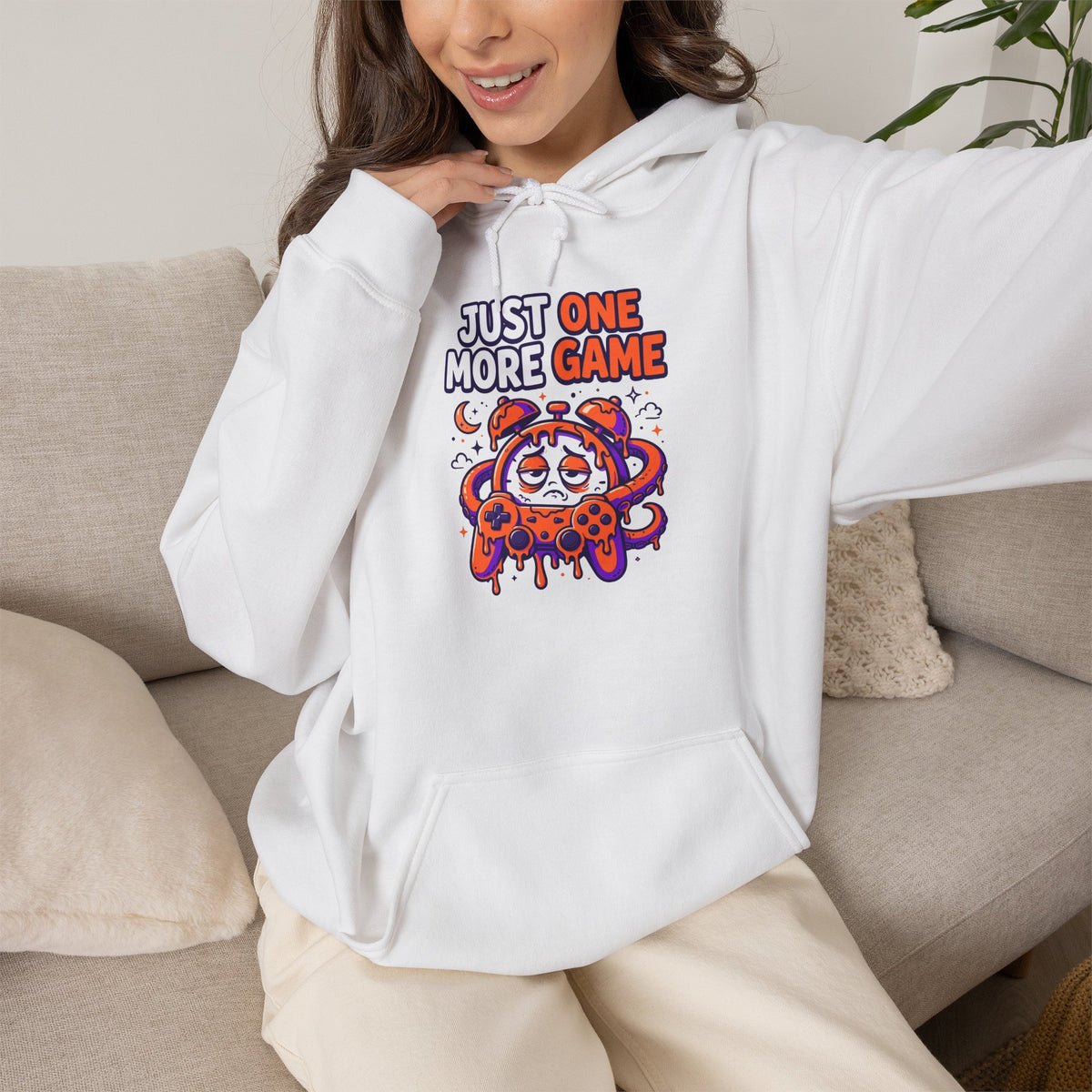 Just One More Game Gamer Hoodie – Cute Octopus Controller Gaming Sweatshirt