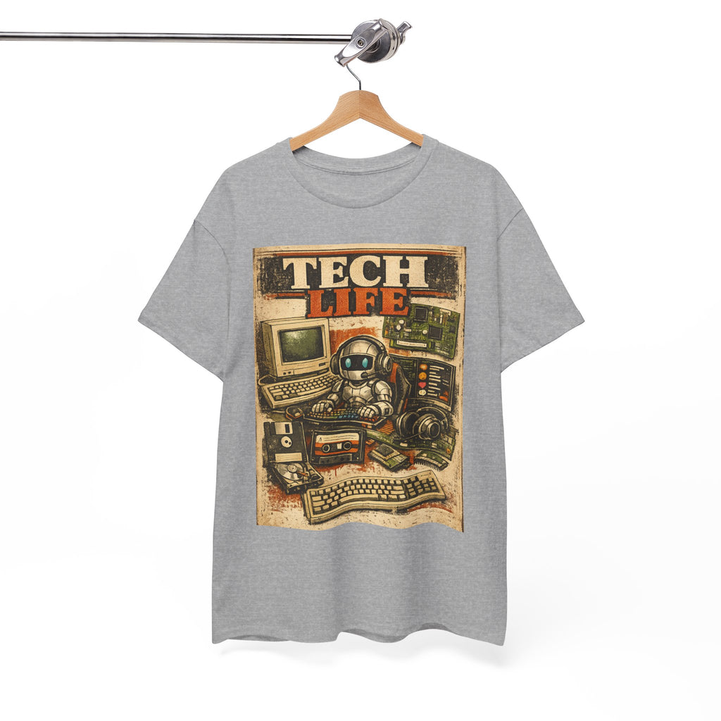 Tech Life T-Shirt — Retro Computer & Gadget Graphic Tee for Geeks