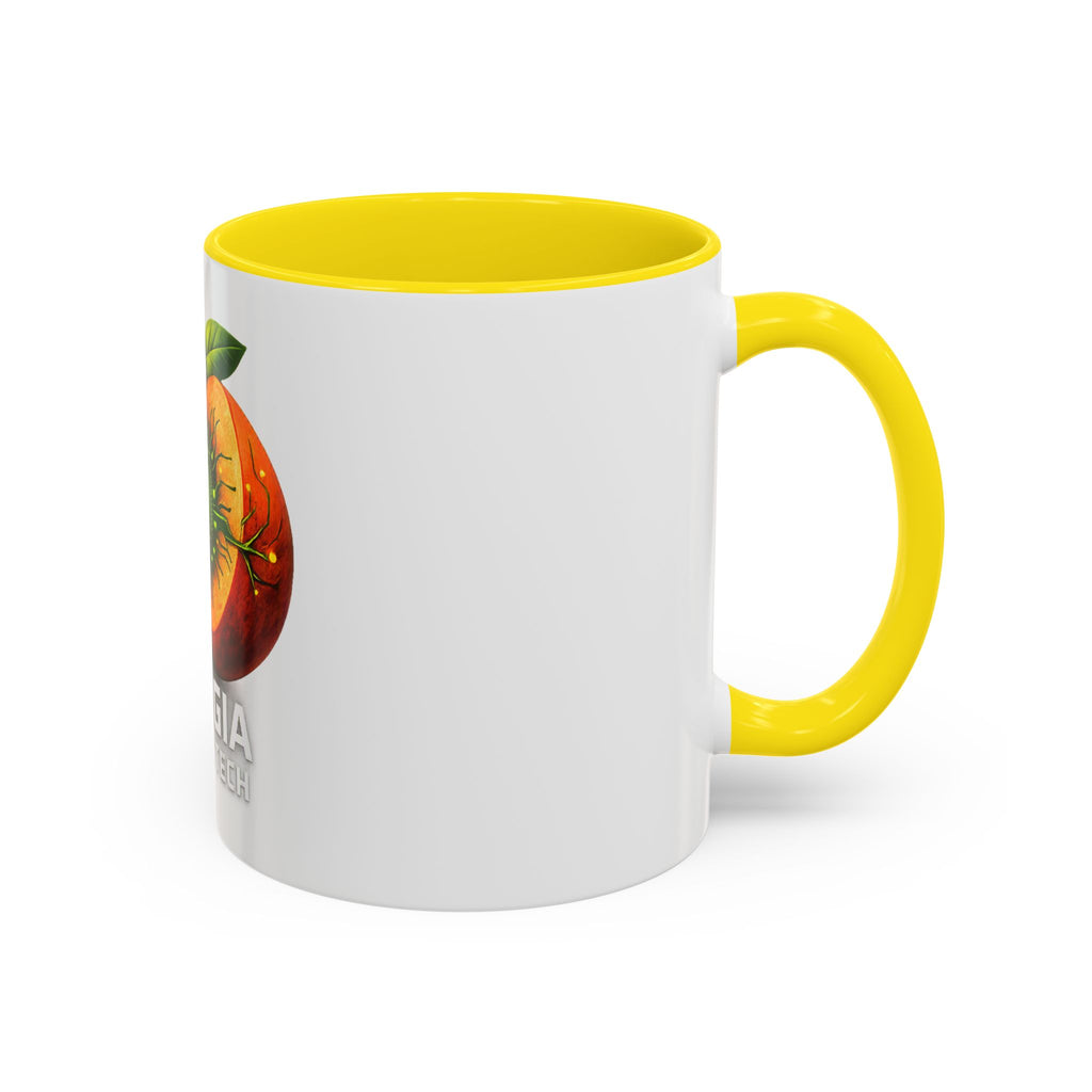 Accent Mug — "Georgia Runs on Tech" Peach Tech Coffee Mug (11/15oz)