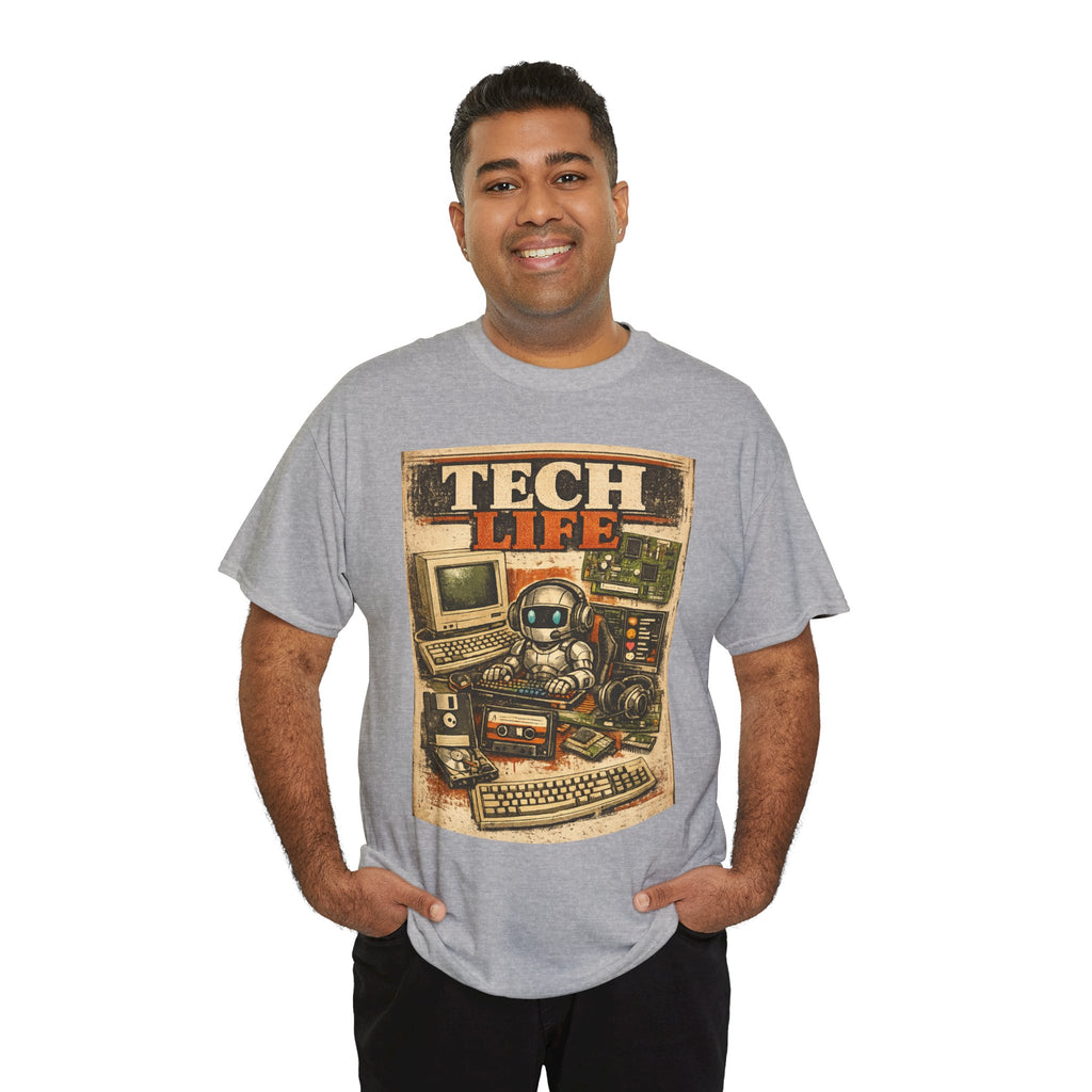 Tech Life T-Shirt — Retro Computer & Gadget Graphic Tee for Geeks