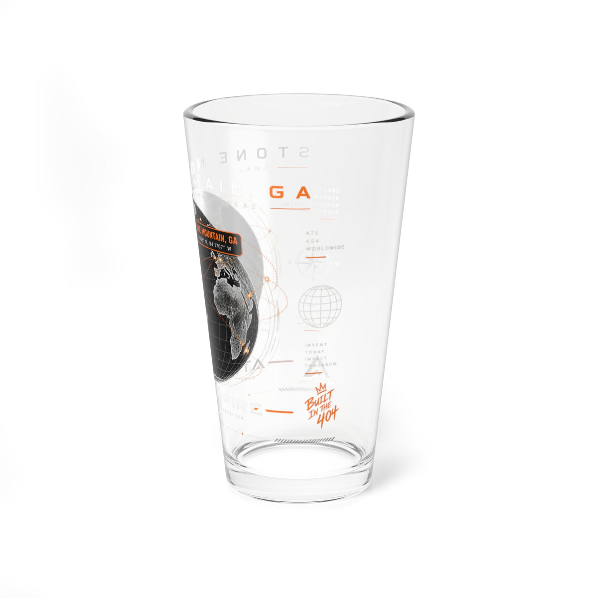 Mixing Glass — 16oz World Map Cocktail Pint Glass
