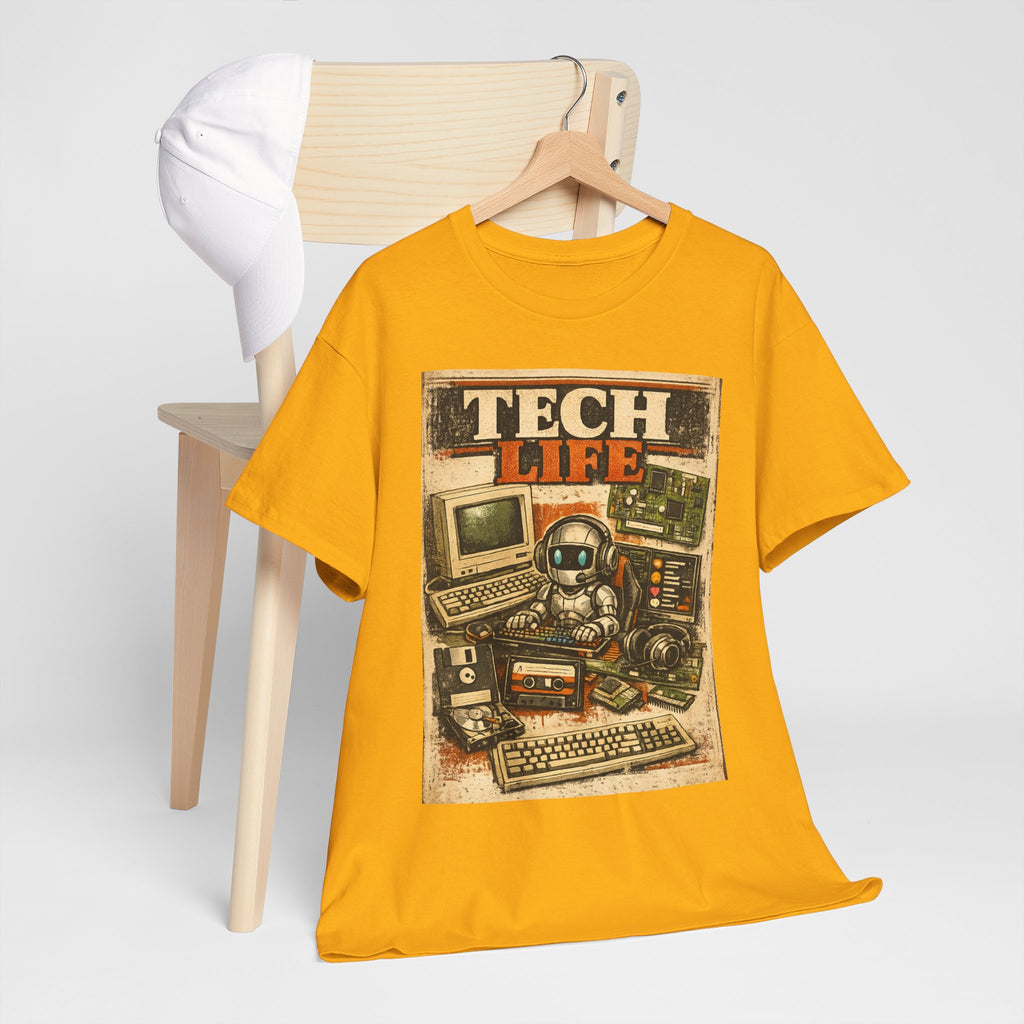 Tech Life T-Shirt — Retro Computer & Gadget Graphic Tee for Geeks