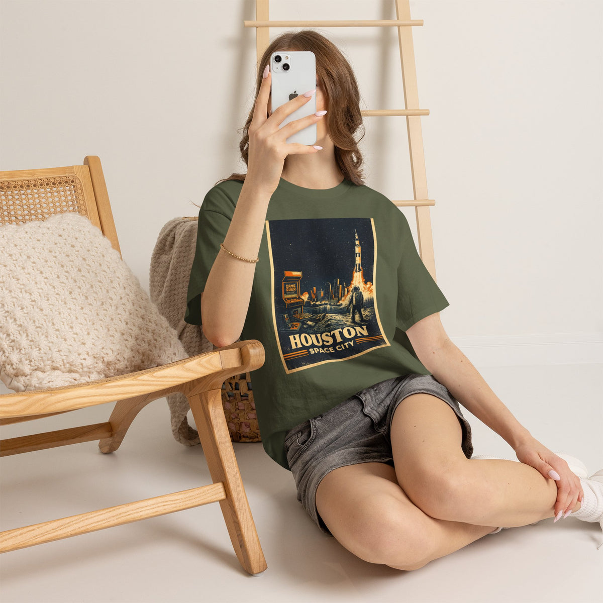 Houston Space City Rocket Launch Vintage T-Shirt