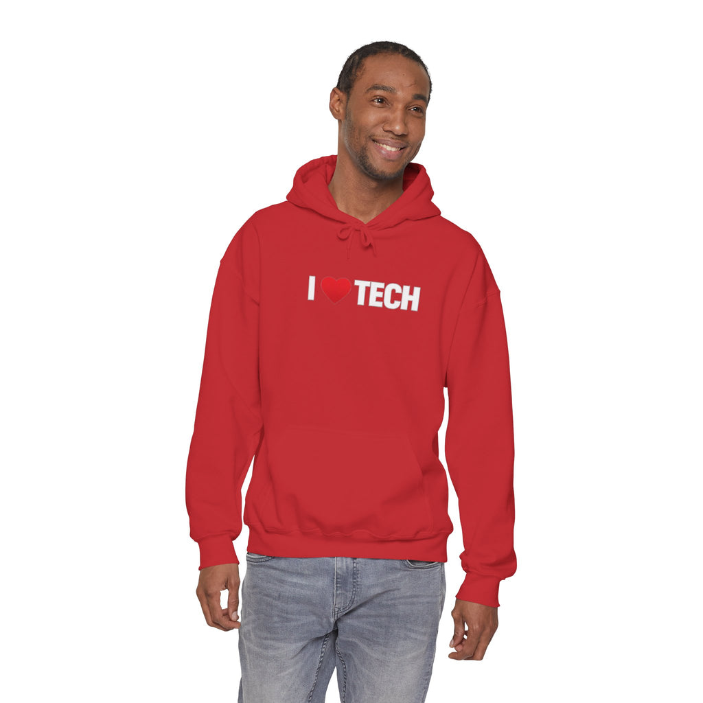 I  Tech Hoodie — "I Love Tech" Graphic Pullover for Tech Lovers