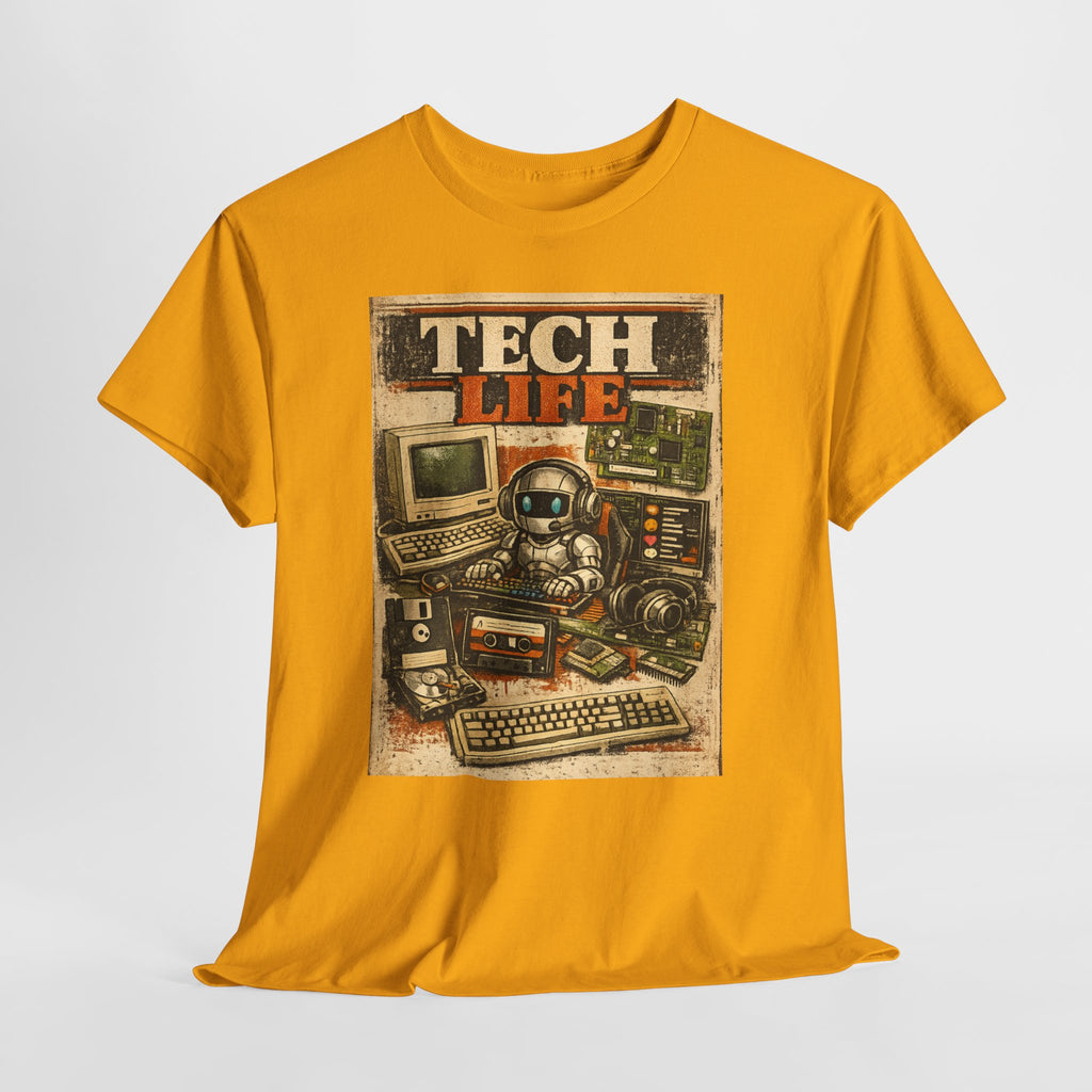 Tech Life T-Shirt — Retro Computer & Gadget Graphic Tee for Geeks