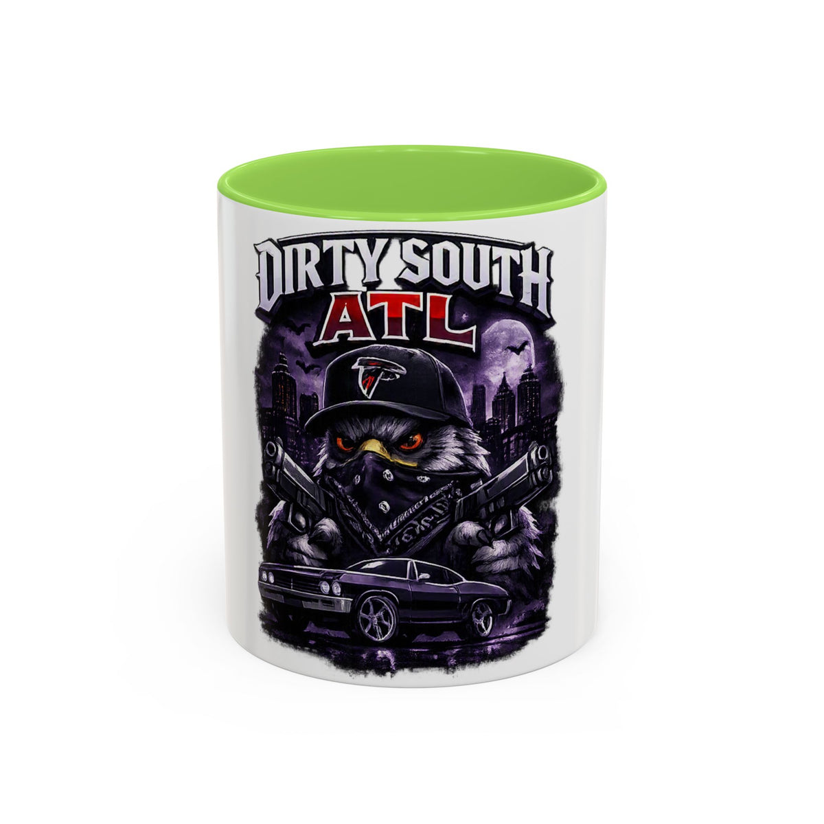 ATL Dirty South Coffee Mug — Falcons Hat, Urban Streetcar Design (11oz & 15oz)