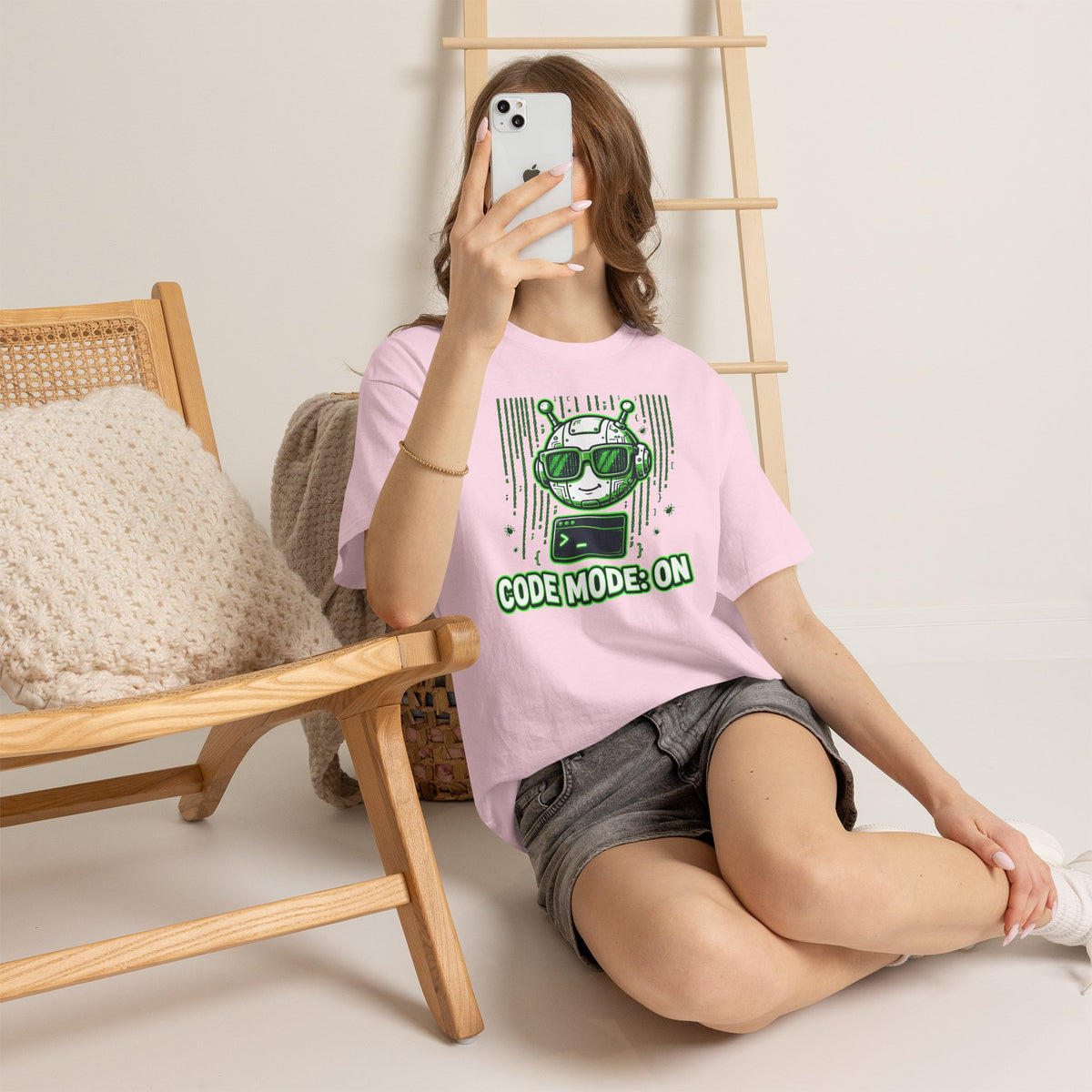 Code Mode On T-Shirt — Funny Programmer Alien Graphic Tee for Developers