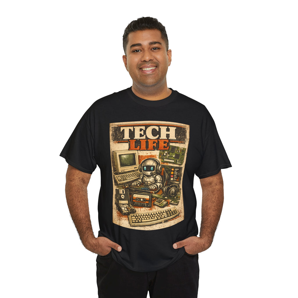 Tech Life T-Shirt — Retro Computer & Gadget Graphic Tee for Geeks