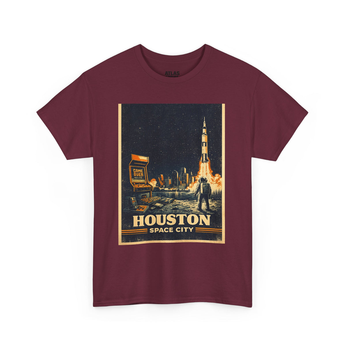 Houston Space City Rocket Launch Vintage T-Shirt