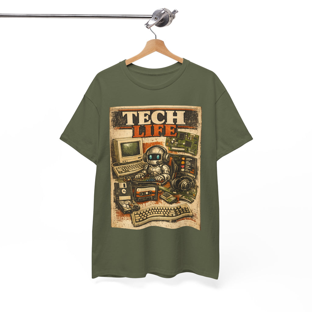 Tech Life T-Shirt — Retro Computer & Gadget Graphic Tee for Geeks