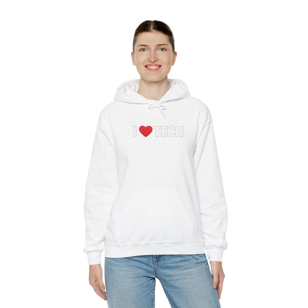 I  Tech Hoodie — "I Love Tech" Graphic Pullover for Tech Lovers