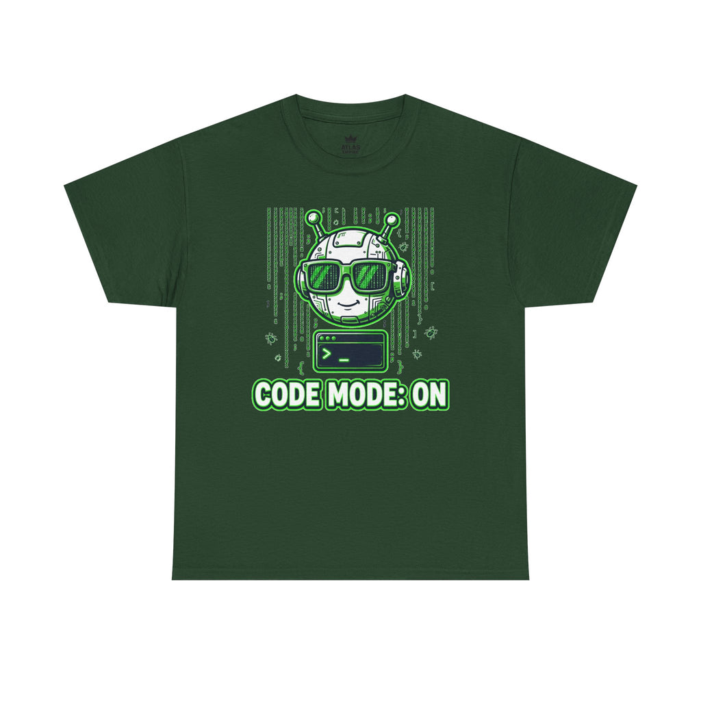 Code Mode On T-Shirt — Funny Programmer Alien Graphic Tee for Developers