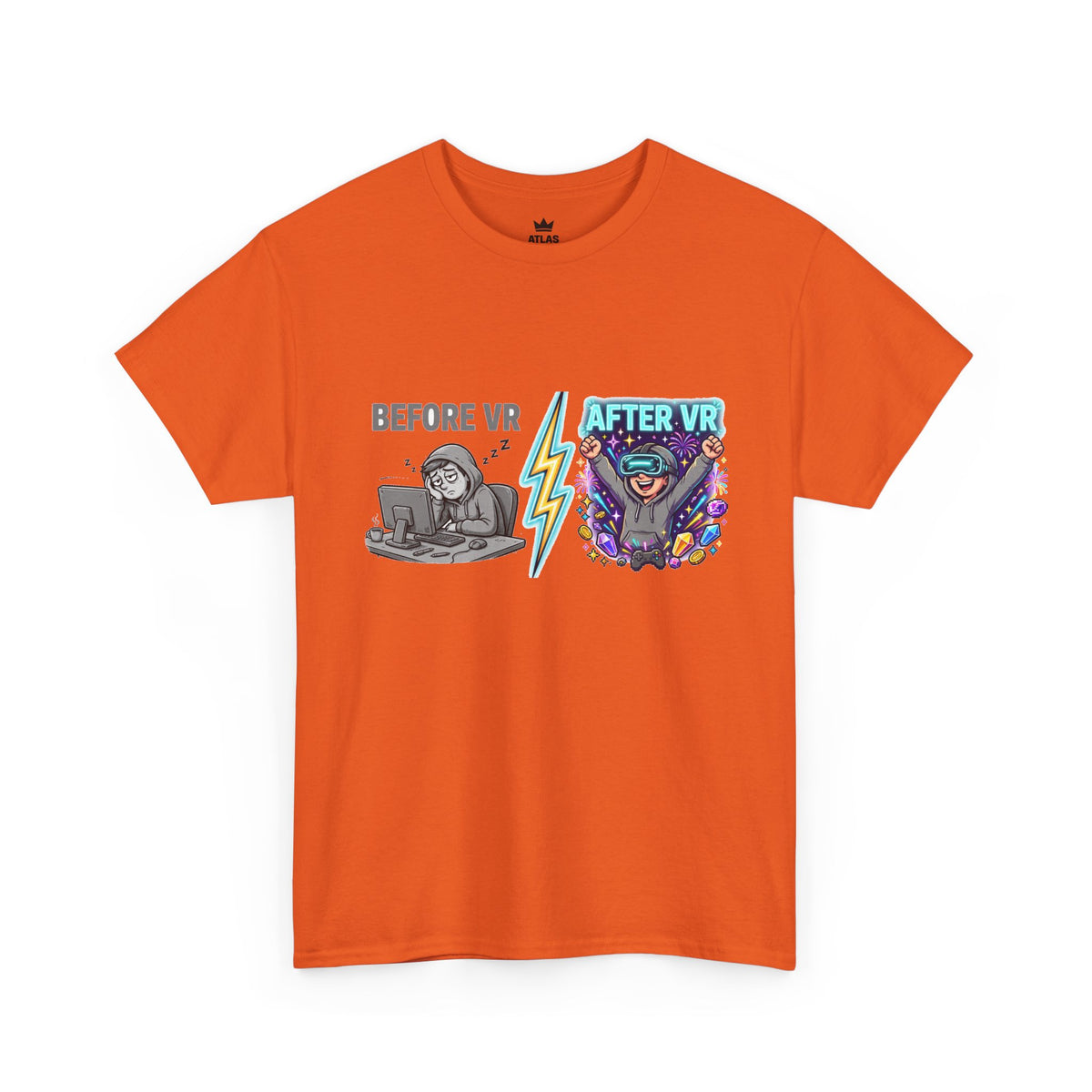 Before VR / After VR T-Shirt — Funny Gamer VR Reality Contrast Tee