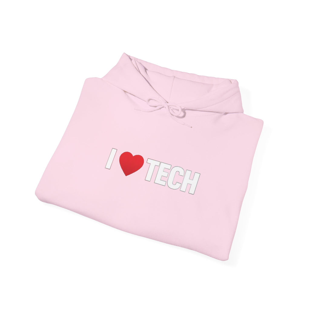 I  Tech Hoodie — "I Love Tech" Graphic Pullover for Tech Lovers