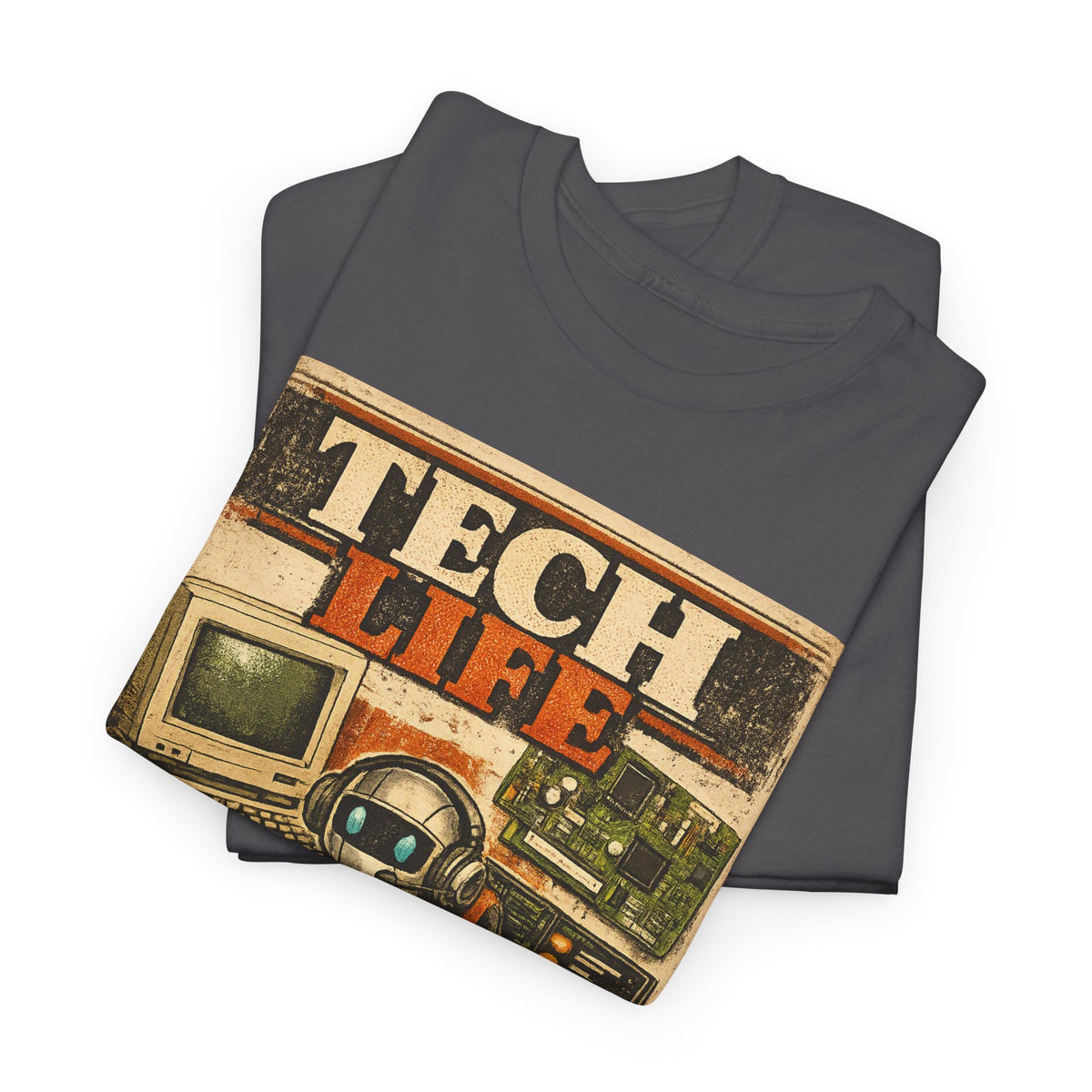 Tech Life T-Shirt — Retro Computer & Gadget Graphic Tee for Geeks