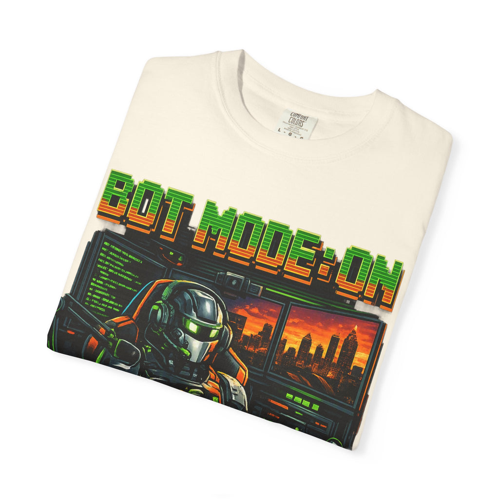 Bot Mode On T-Shirt — Retro Cyberpunk Robot Gamer Tee