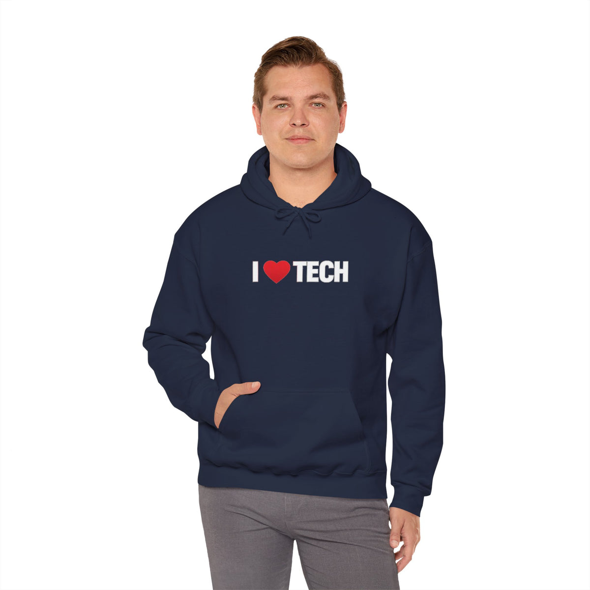 I  Tech Hoodie — "I Love Tech" Graphic Pullover for Tech Lovers