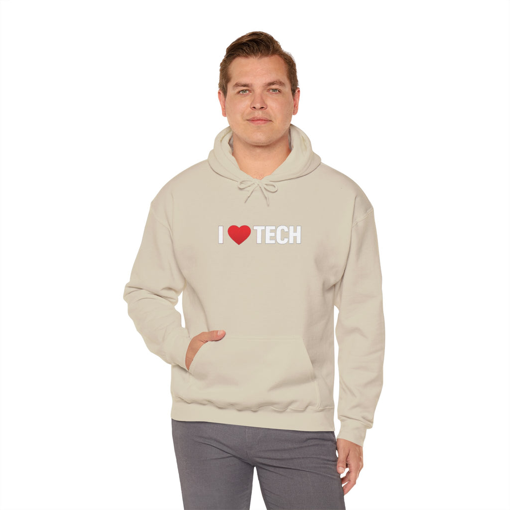 I  Tech Hoodie — "I Love Tech" Graphic Pullover for Tech Lovers
