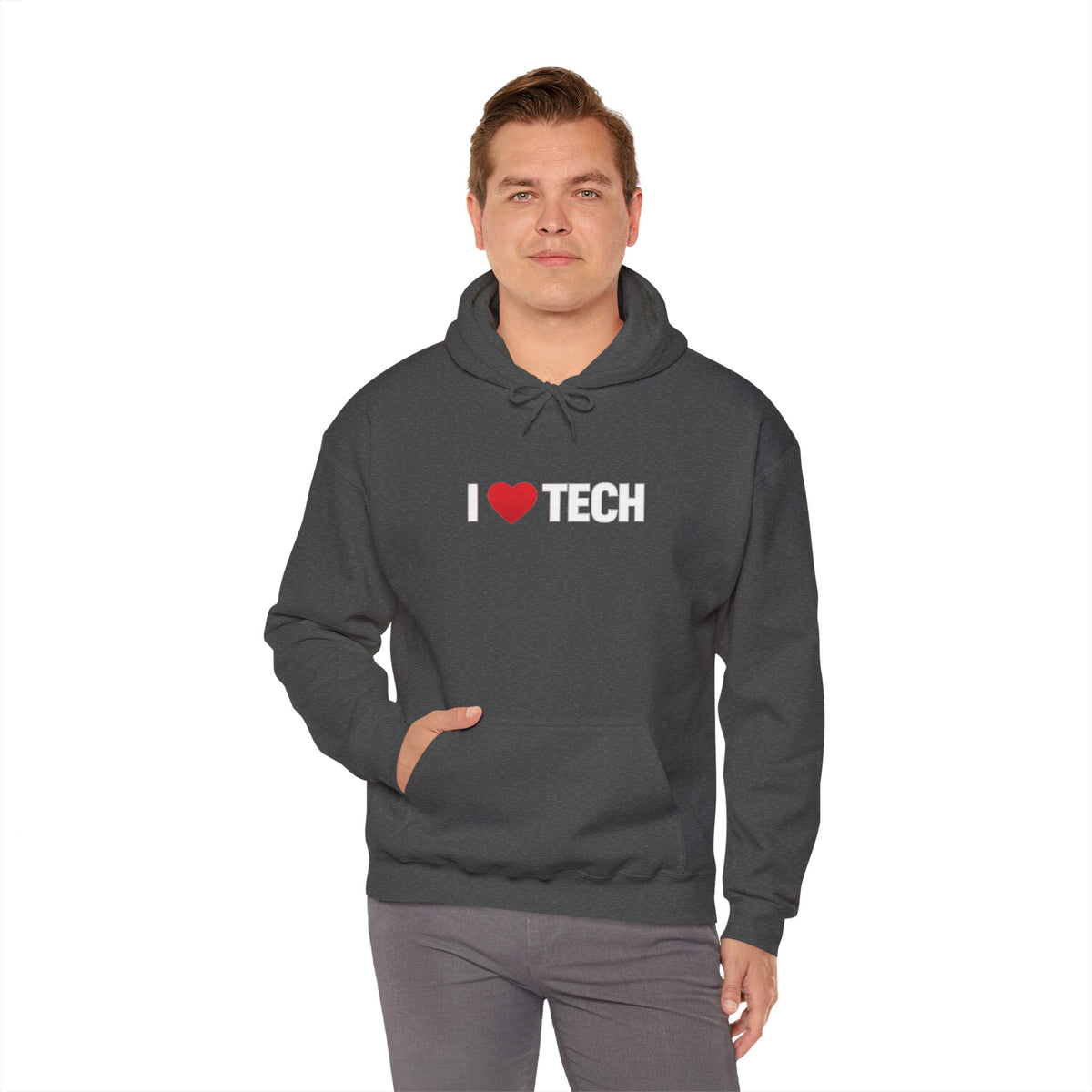 I  Tech Hoodie — "I Love Tech" Graphic Pullover for Tech Lovers