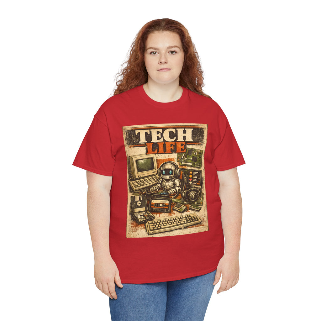 Tech Life T-Shirt — Retro Computer & Gadget Graphic Tee for Geeks