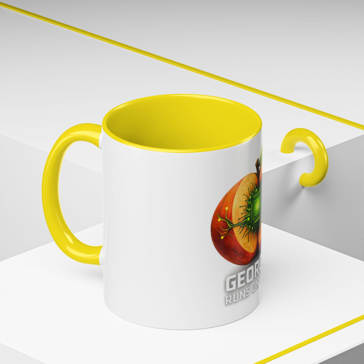 Accent Mug — "Georgia Runs on Tech" Peach Tech Coffee Mug (11/15oz)