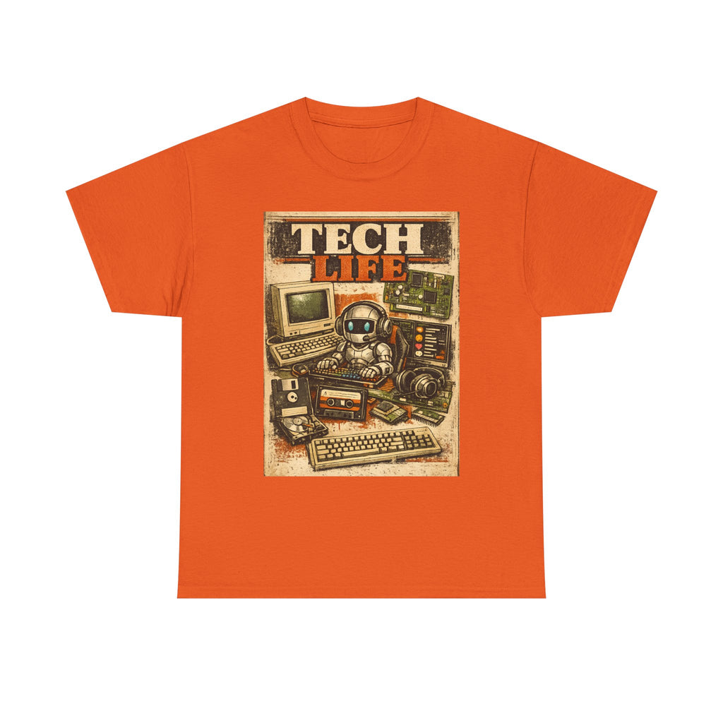 Tech Life T-Shirt — Retro Computer & Gadget Graphic Tee for Geeks