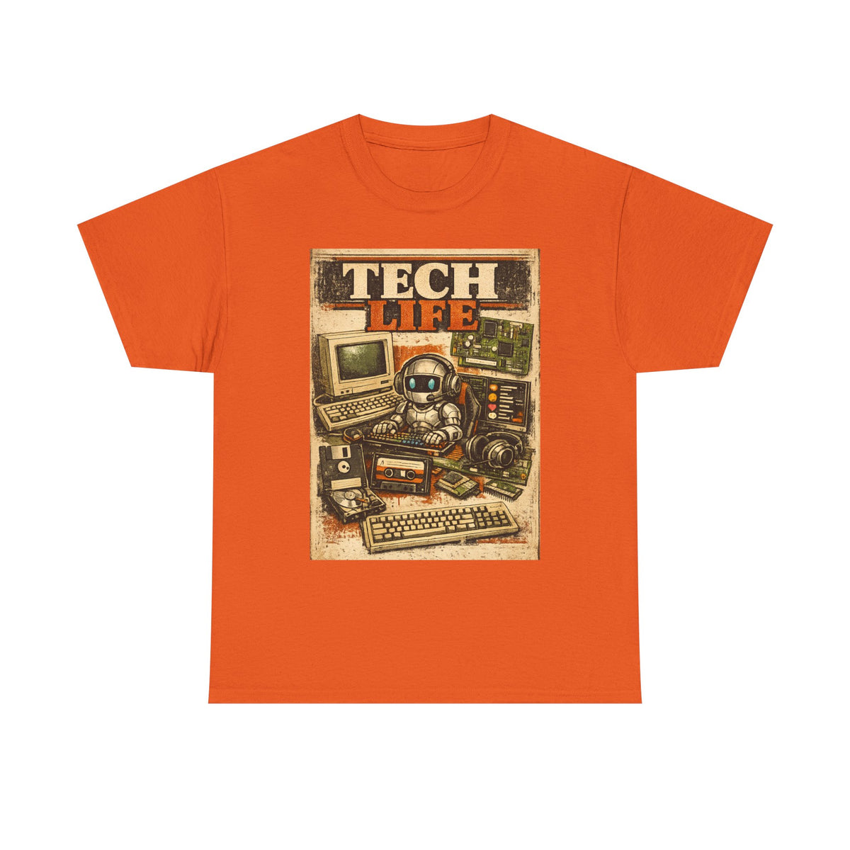 Tech Life T-Shirt — Retro Computer & Gadget Graphic Tee for Geeks