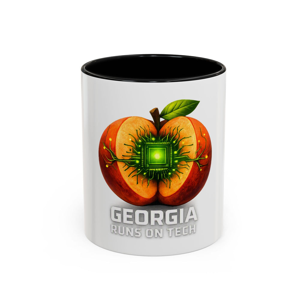 Accent Mug — "Georgia Runs on Tech" Peach Tech Coffee Mug (11/15oz)
