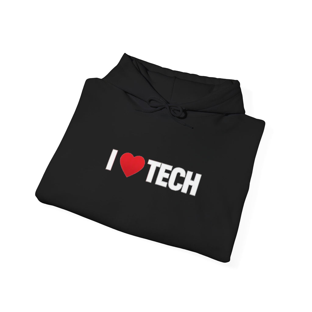 I  Tech Hoodie — "I Love Tech" Graphic Pullover for Tech Lovers