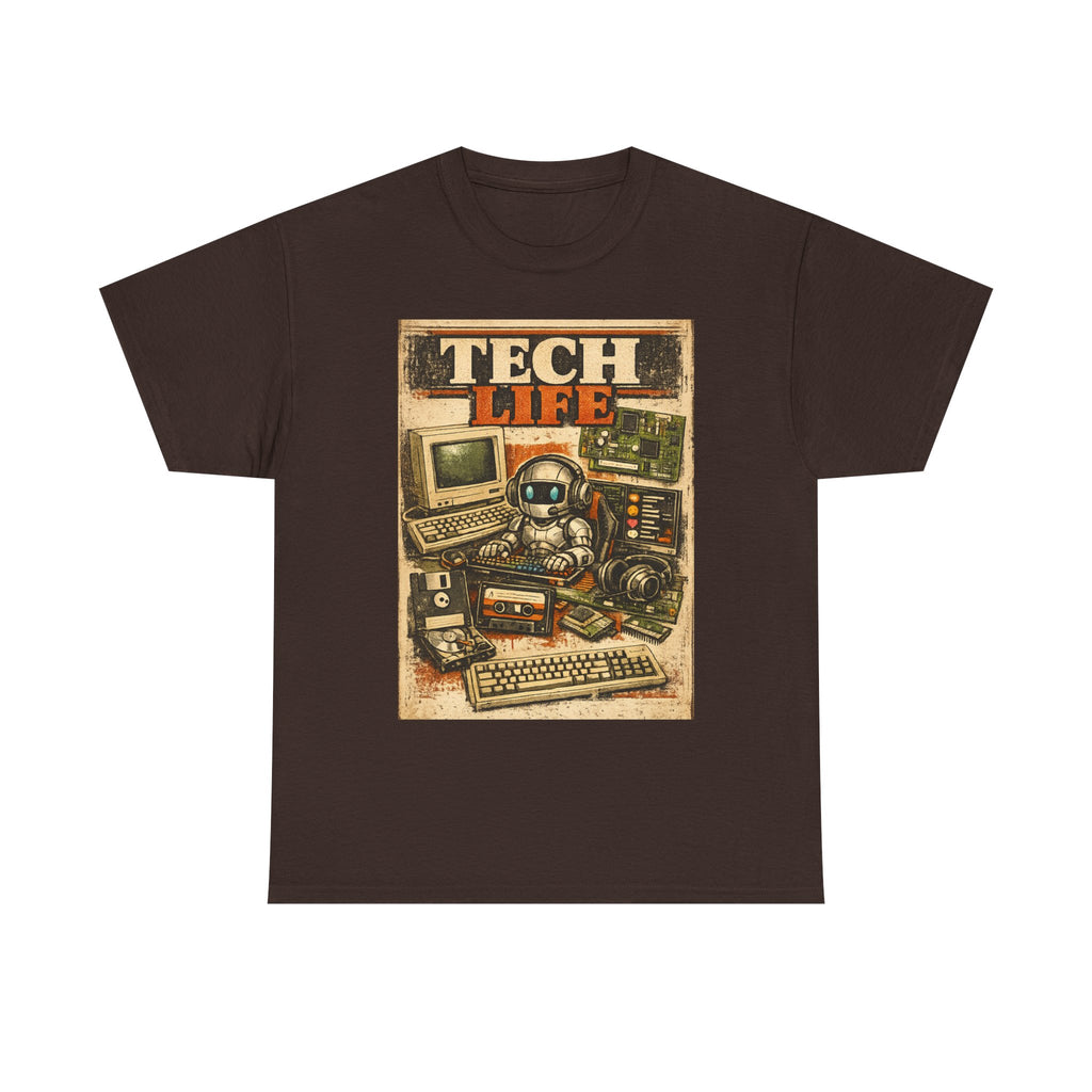 Tech Life T-Shirt — Retro Computer & Gadget Graphic Tee for Geeks