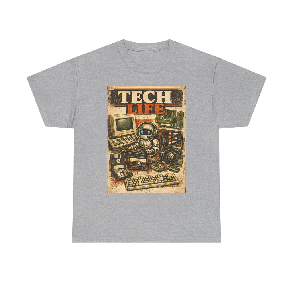Tech Life T-Shirt — Retro Computer & Gadget Graphic Tee for Geeks