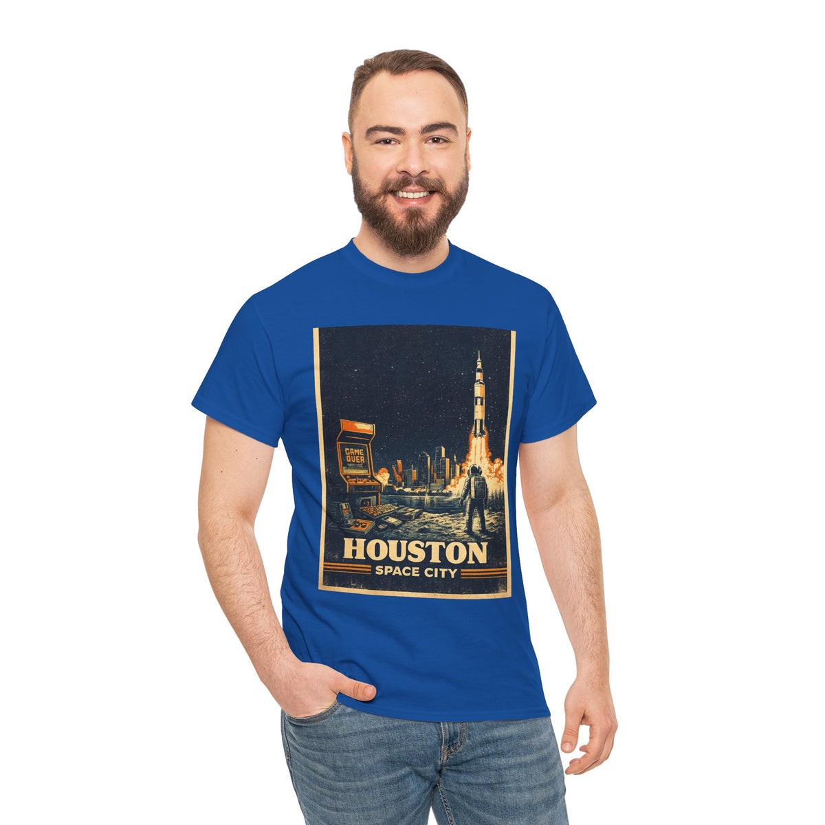 Houston Space City Rocket Launch Vintage T-Shirt