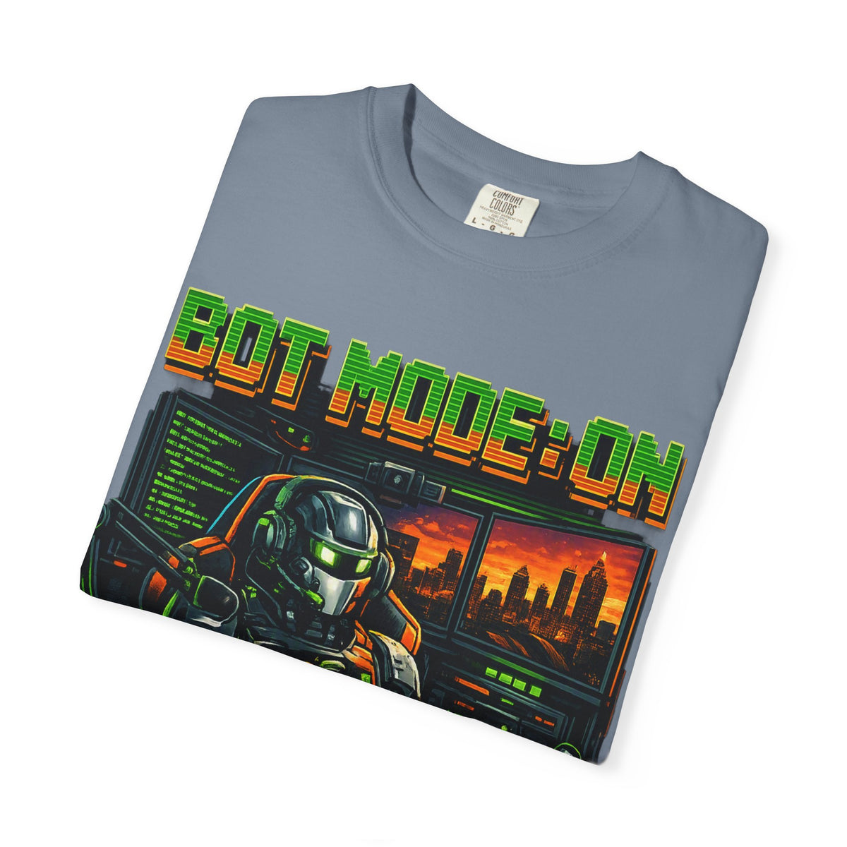 Bot Mode On T-Shirt — Retro Cyberpunk Robot Gamer Tee