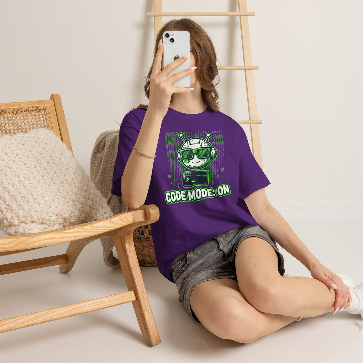 Code Mode On T-Shirt — Funny Programmer Alien Graphic Tee for Developers