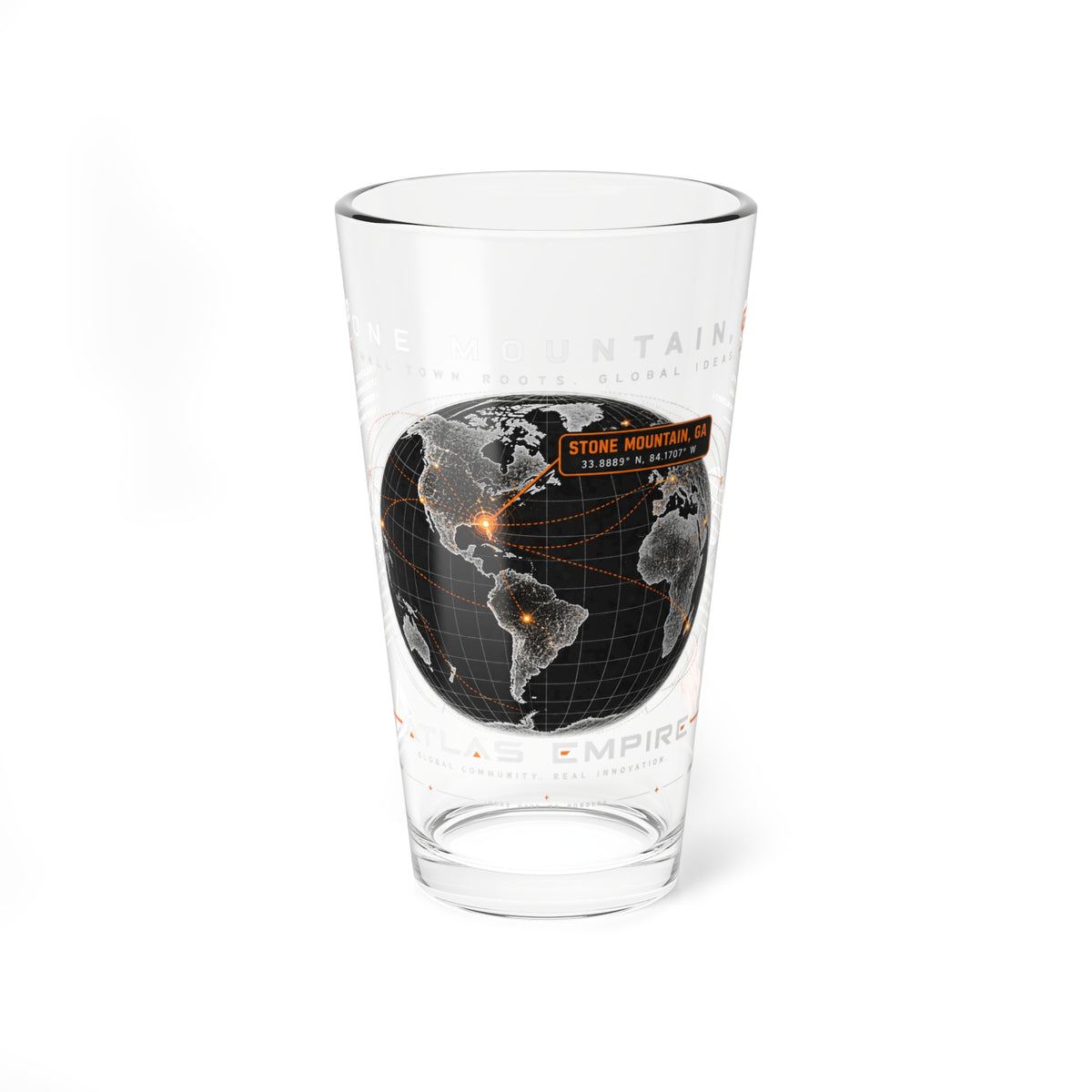 Mixing Glass — 16oz World Map Cocktail Pint Glass