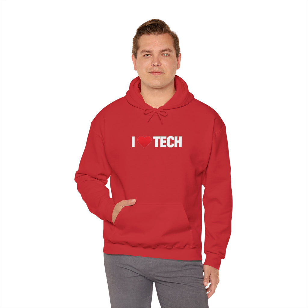 I  Tech Hoodie — "I Love Tech" Graphic Pullover for Tech Lovers