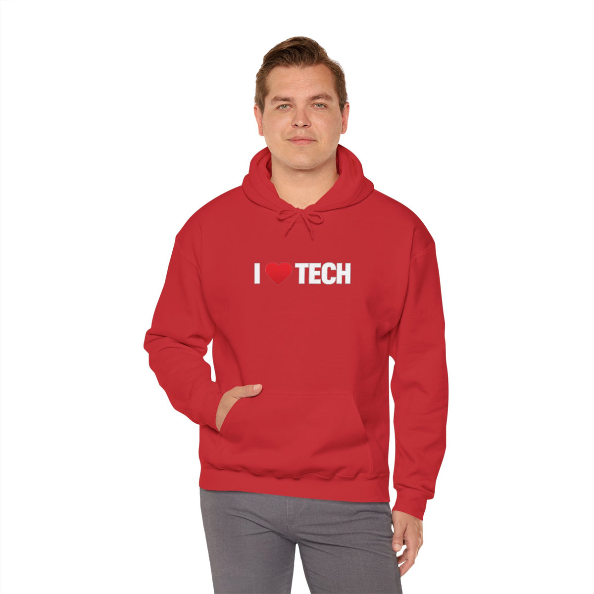 I  Tech Hoodie — "I Love Tech" Graphic Pullover for Tech Lovers