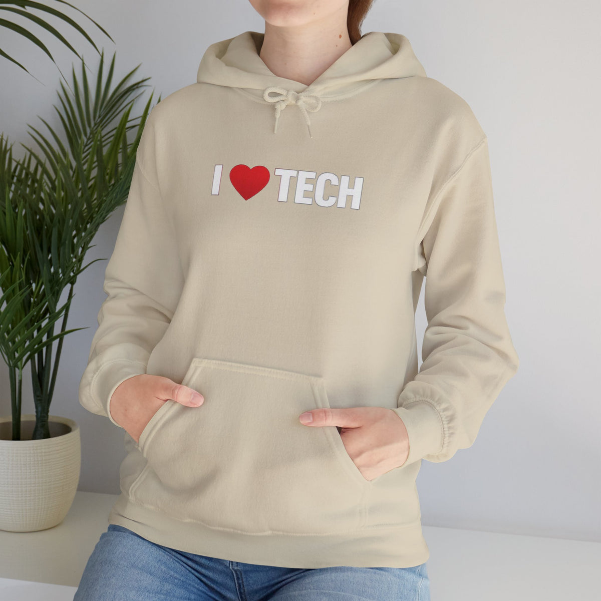 I  Tech Hoodie — "I Love Tech" Graphic Pullover for Tech Lovers