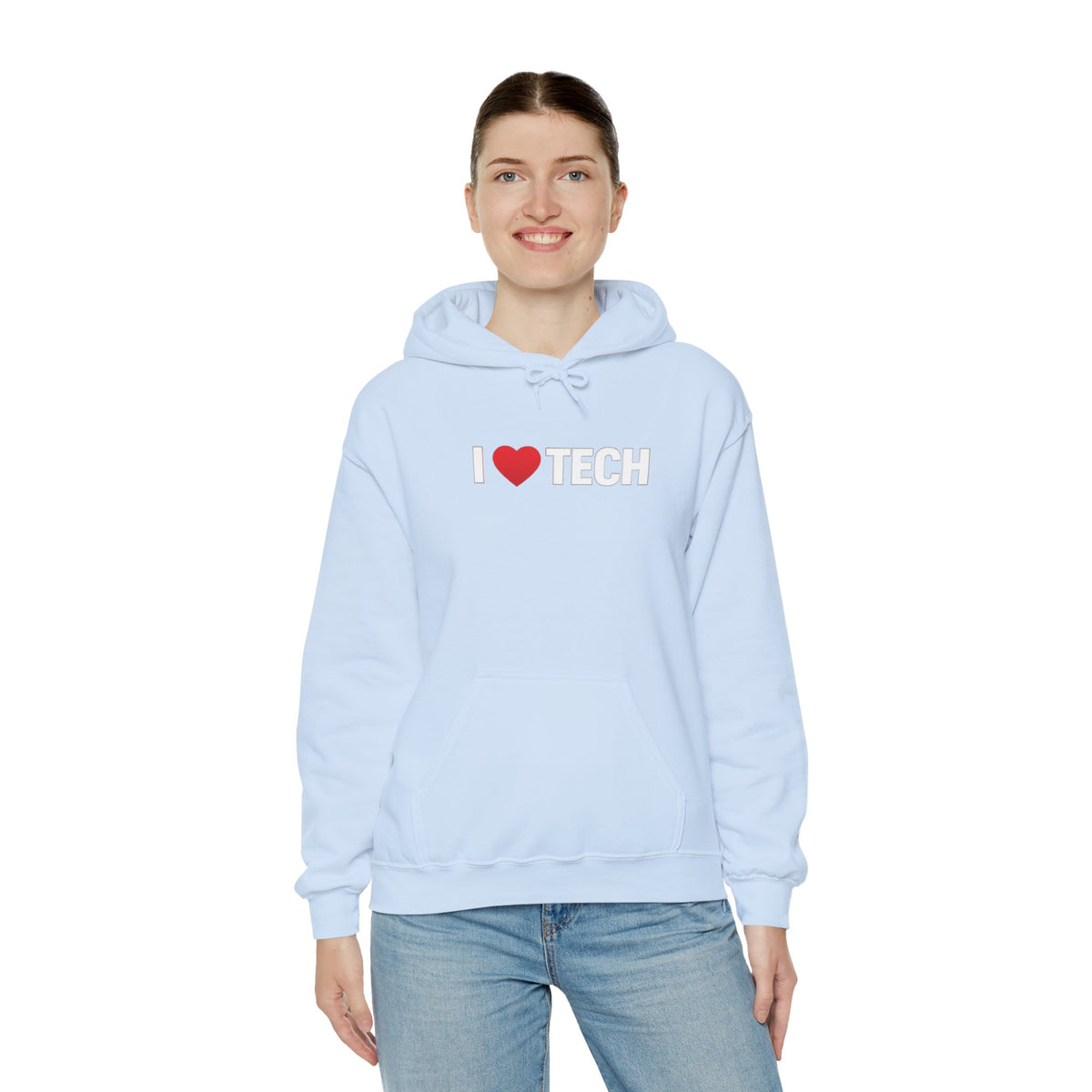I  Tech Hoodie — "I Love Tech" Graphic Pullover for Tech Lovers