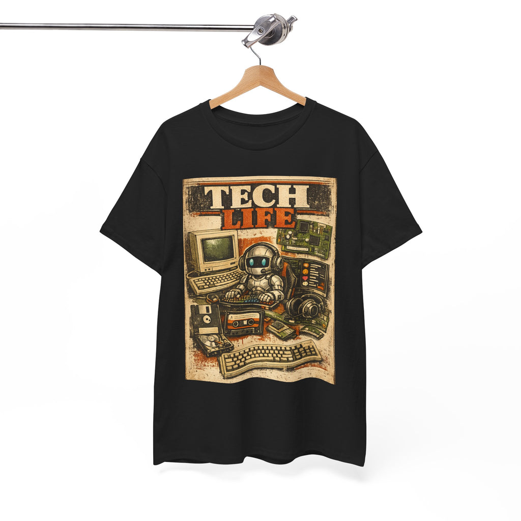 Tech Life T-Shirt — Retro Computer & Gadget Graphic Tee for Geeks