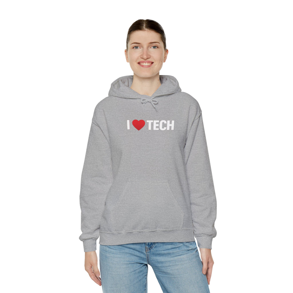 I  Tech Hoodie — "I Love Tech" Graphic Pullover for Tech Lovers